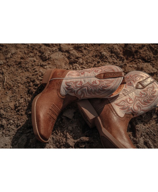 Durango - Ladies Westward™ Embroidered Brown & Cream Western Boot