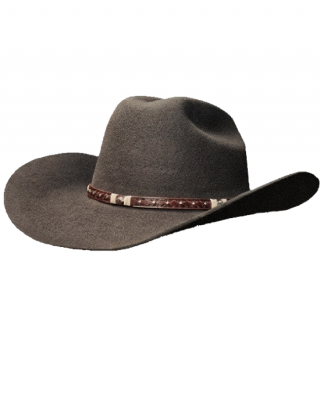 Wool Felt Western Brown Hat - Cognac Hatband