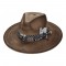 Rocker Distressed Fedora Hat Brown