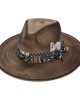 Rocker Distressed Fedora Hat Brown