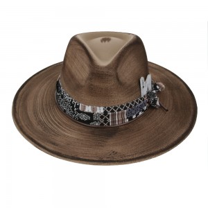 Rocker Distressed Fedora Hat Brown Rocker Distressed Fedora Hat Brown