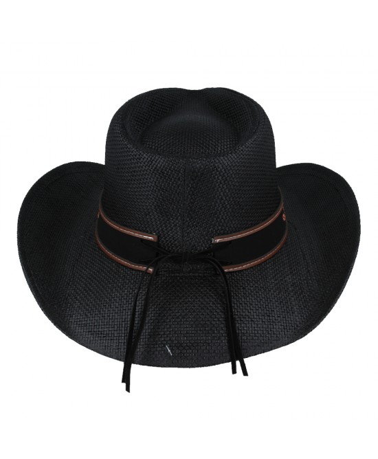 Straw Western Hat Black with Red Hatband Straw Western Hat Black with Red Hatband