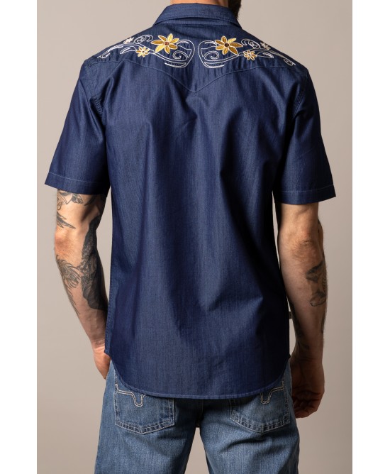 Kimes Ranch - Leland Indigo Men's Short Sleeve Shirt Kimes Ranch - Leland Indigo Men's Short Sleeve Shirt