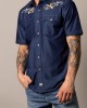 Kimes Ranch - Leland Indigo Men's Short Sleeve Shirt Kimes Ranch - Leland Indigo Men's Short Sleeve Shirt
