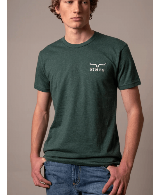 Kimes Ranch - Heavy Text Heather Forest Green Men's T-shirt