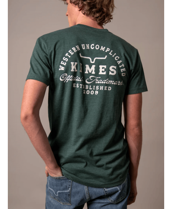 Kimes Ranch - Heavy Text Heather Forest Green Men's T-shirt