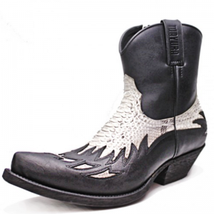 Mayura 012 Ankle Cowboy Boot Leather Genuine Snakeskin - Natural Black Mayura 012 Ankle Cowboy Boot Leather Genuine Snakeskin - Natural Black