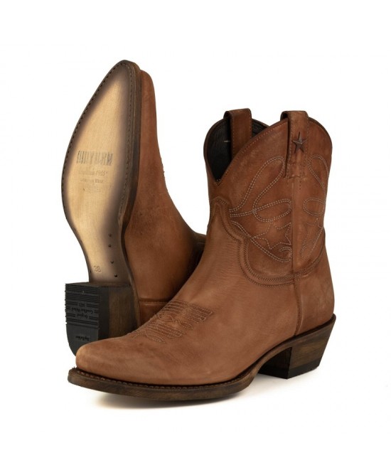 Mayura 2374 Lavado Cognac Cowboy Ankle Boots