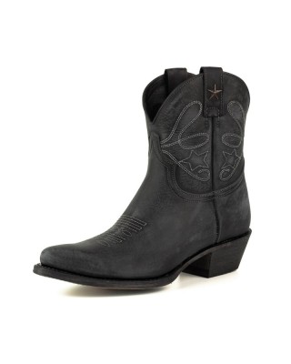 Mayura 2374 Lavado Negro Cowboy Ankle Boots
