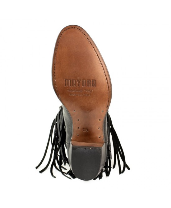 Mayura 2475 Fado Negro Fringes Ladies Cowgirl Boot