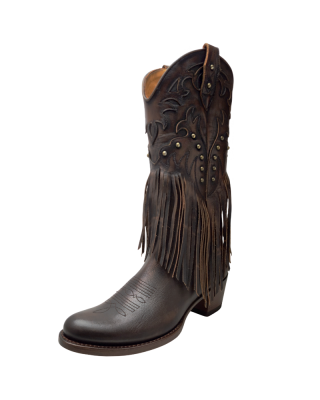 Mayura 2475 Old Manchado Fringes Ladies Cowgirl Boots