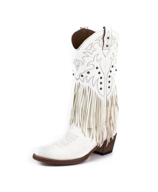 Mayura 2475 Fado White Fringes Ladies Cowgirl Boot