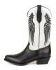 Mayura Wings 2666 Black Nappa White Split Suede