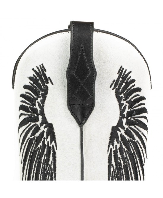 Mayura Wings 2666 Black Nappa White Split Suede