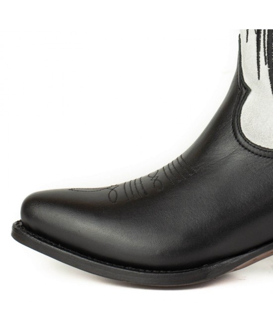 Mayura Wings 2666 Black Nappa White Split Suede