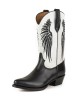 Mayura Wings 2666 Black Nappa White Split Suede