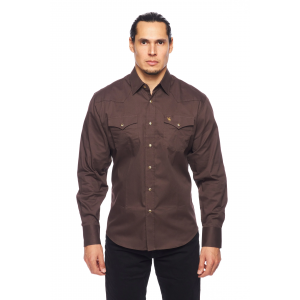 Rodeo Clothing - AC108L Dark Brown Men's Western Shirt