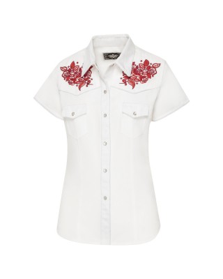 Stars & Stripes - Summer Women's Western Short Shirt
