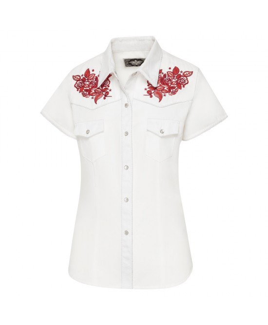 Stars & Stripes - Summer Women's Western Short Shirt