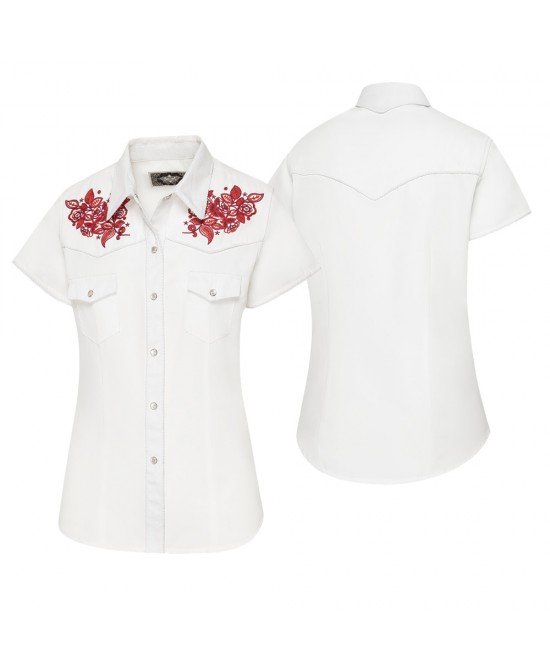Stars & Stripes - Summer Women's Western Short Shirt