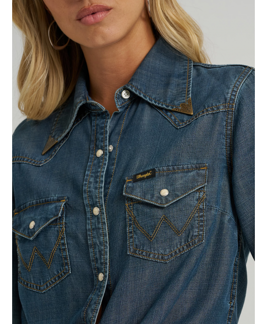 Wrangler - Lainey Wilson Tie Front Denim Shirt
