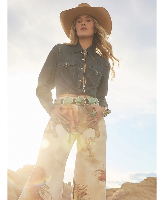 Wrangler - Lainey Wilson Tie Front Denim Shirt