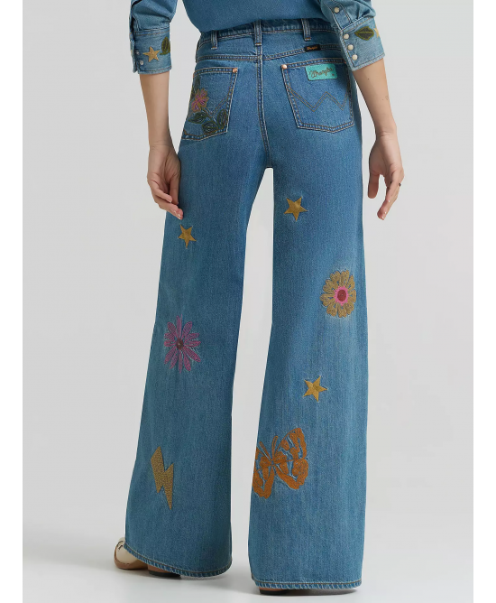 Wrangler - Lainey Wilson Embroidered Wide Leg Jeans