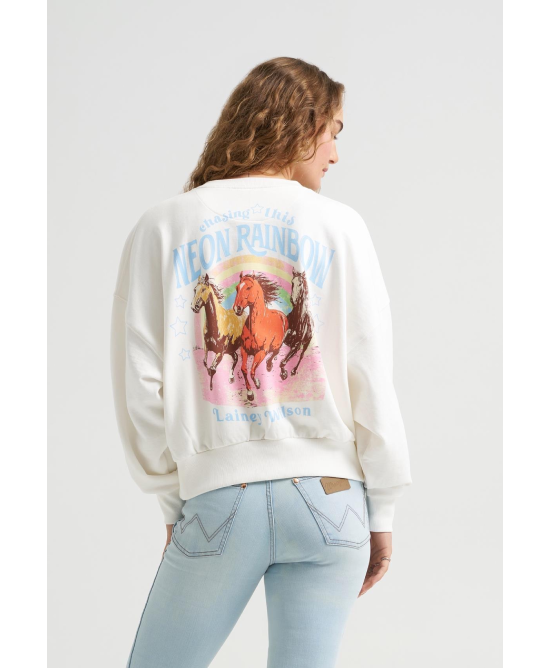 Wrangler - Lainey Wilson Neon Rainbow White Jumper