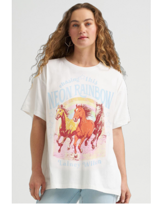 Wrangler - Lainey Wilson Neon Rainbow White T-shirt