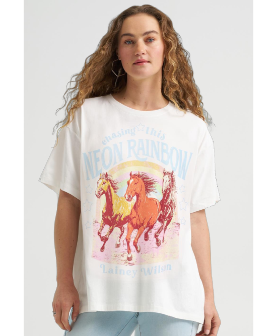 Wrangler - Lainey Wilson Neon Rainbow White T-shirt