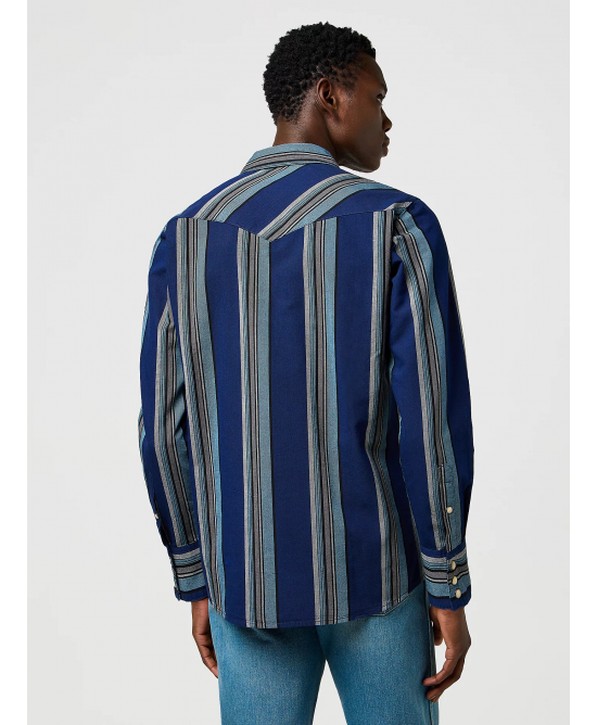 Wrangler - Regular Western Indigo Shirt - Blue Wrangler - Regular Western Indigo Shirt - Blue