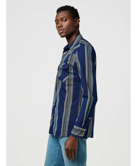 Wrangler - Regular Western Indigo Shirt - Blue Wrangler - Regular Western Indigo Shirt - Blue