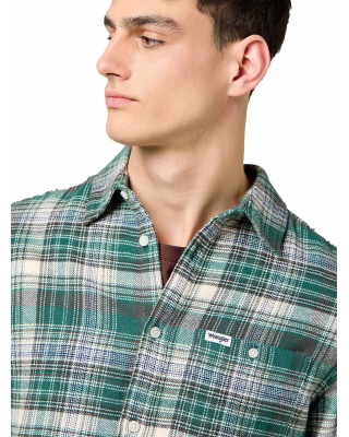 Wrangler - Brushed 1 Pocket Cotton Shirt Green