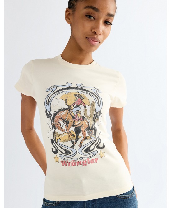 Wrangler - Shrunken Band T-shirt Egret Beige Wrangler - Shrunken Band T-shirt Egret Beige