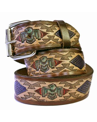 Leather Belt - Aztec