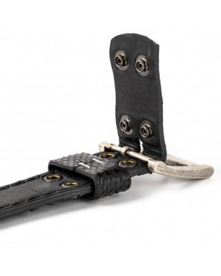 Mayura 1020 Snakeskin Python Belt Black