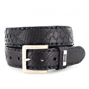 Mayura 1020 Snakeskin Python Belt Black