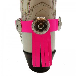 Boot Straps- Back Fringe Magenta - Wide