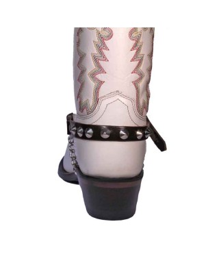 Boot Straps - Conical Stud Dark Brown - Thin
