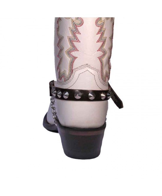 Boot Strap - Conical Stud 1/2 Dark Brown