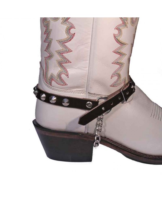 Boot Strap - Conical Stud 1/2 Dark Brown