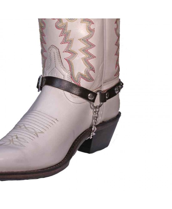 Boot Strap - Conical Stud 1/2 Dark Brown