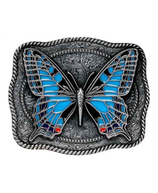 Belt Buckle - Butterfly Blue