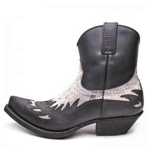 Mayura 012 Ankle Cowboy Boot Leather Genuine Snakeskin - Natural Black Mayura 012 Ankle Cowboy Boot Leather Genuine Snakeskin - Natural Black