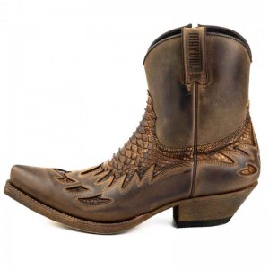 Mayura 012 Ankle Cowboy Boot Leather Genuine Snakeskin - Tierra Mayura 012 Ankle Cowboy Boot Leather Genuine Snakeskin - Tierra