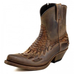 Mayura 012 Ankle Cowboy Boot Leather Genuine Snakeskin - Tierra Mayura 012 Ankle Cowboy Boot Leather Genuine Snakeskin - Tierra