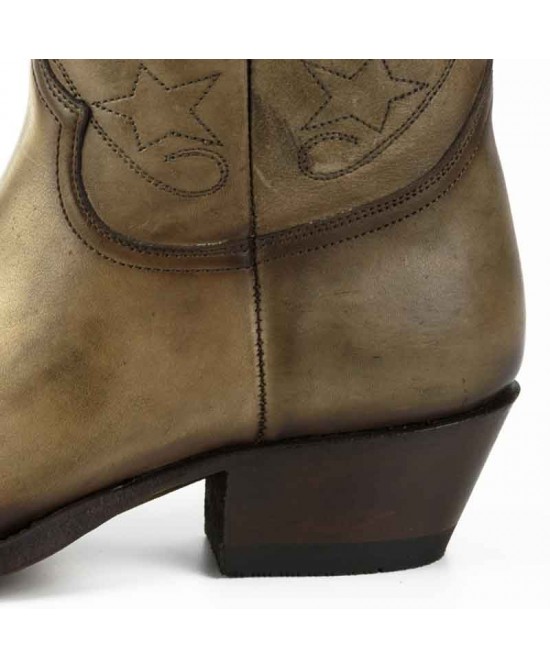 Brown/Grey Cowgirl Ankle Boots Brown/Grey Cowgirl Ankle Boots