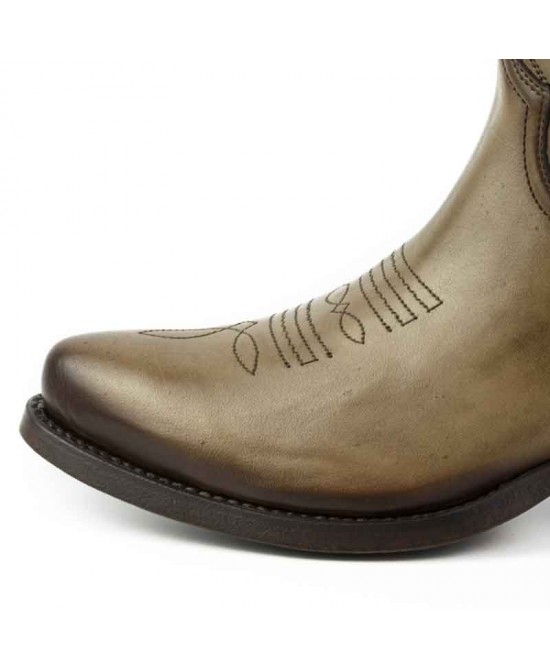 Brown/Grey Cowgirl Ankle Boots Brown/Grey Cowgirl Ankle Boots
