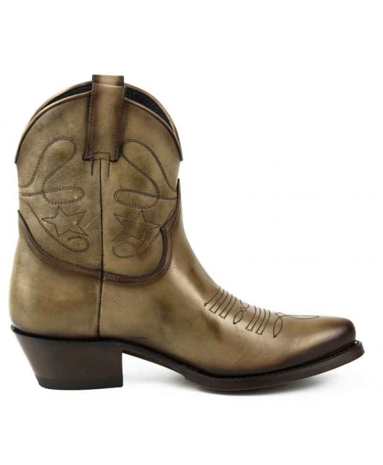 Brown/Grey Cowgirl Ankle Boots Brown/Grey Cowgirl Ankle Boots