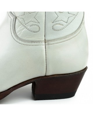 Mayura 2374 Bone White Ladies Cowboy Ankle Boots